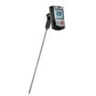 testo 905-T1插入式溫度計(jì)，包括固定夾和電池,量程寬，精度高，是響應(yīng)最快的插入式溫度計(jì)之一。帶插入式K型電熱偶探頭，直徑3mm。量 程：-50～+350℃

